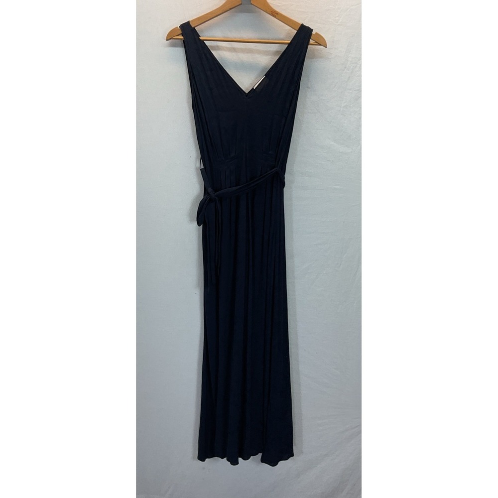 Witchery Dress Sz 8/M Navy Blue Sleeveless fit flare Maxi Summer minimalist